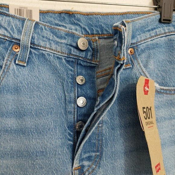 Levi's 501 Original High Rise Straight Fit Signature Button Fly Jeans 28x30 - Picture 4 of 7